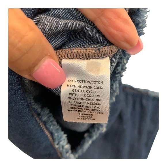 Hinge Denim Patchwork Peplum Sleeveless‎ Top Sz M - Picture 4 of 4